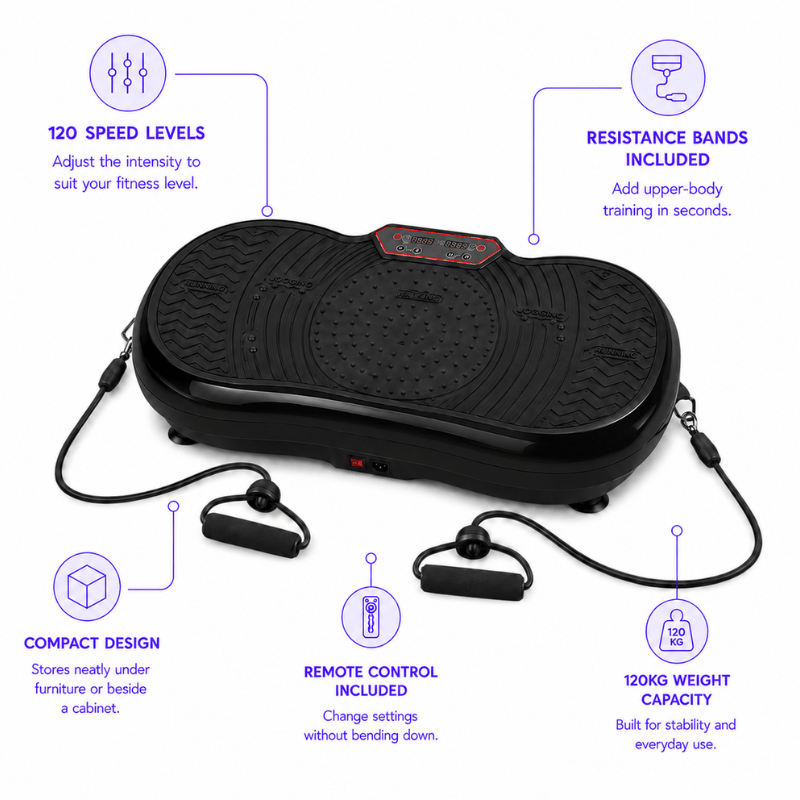 StepTone Vibration Plate in Black, features overview