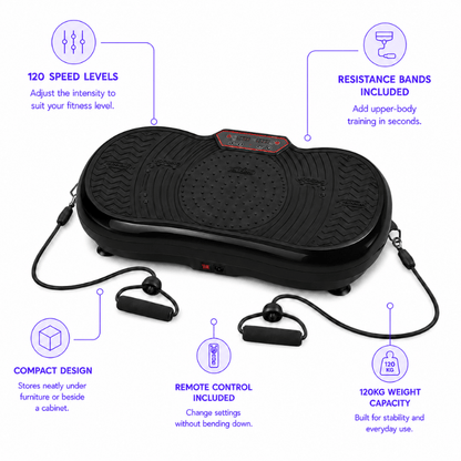StepTone Vibration Plate in Black, features overview